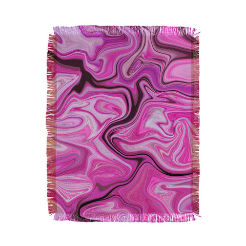 Lisa Argyropoulos Marbled Frenzy Glamour Pink Throw Blanket