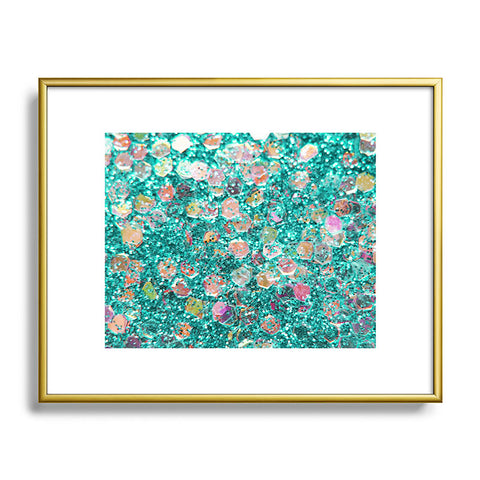 Lisa Argyropoulos Mermaid Scales Teal Metal Framed Art Print
