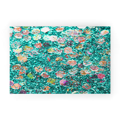 Lisa Argyropoulos Mermaid Scales Teal Welcome Mat