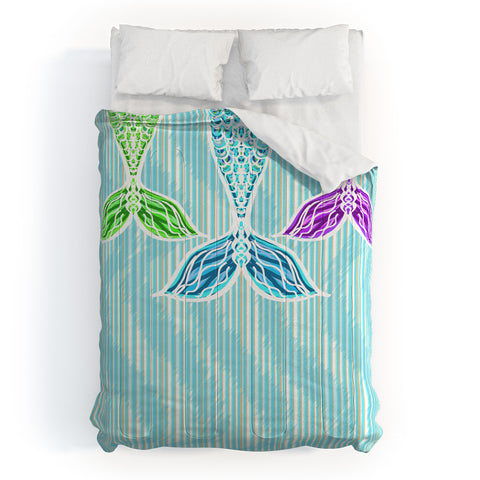 Lisa Argyropoulos Mermaids and Stripes Sea Comforter