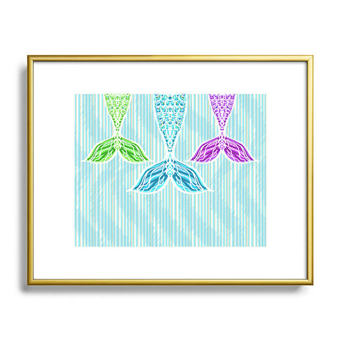 Lisa Argyropoulos Mermaids and Stripes Sea Metal Framed Art Print