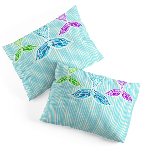 Lisa Argyropoulos Mermaids and Stripes Sea Pillow Shams