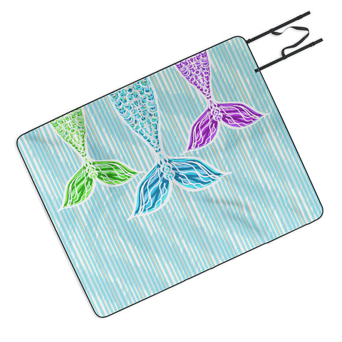 Lisa Argyropoulos Mermaids and Stripes Sea Picnic Blanket