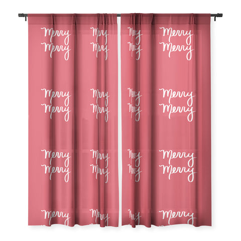 Lisa Argyropoulos Merry Merry Red Sheer Window Curtain