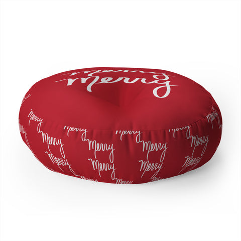 Lisa Argyropoulos Merry Merry Red Floor Pillow Round