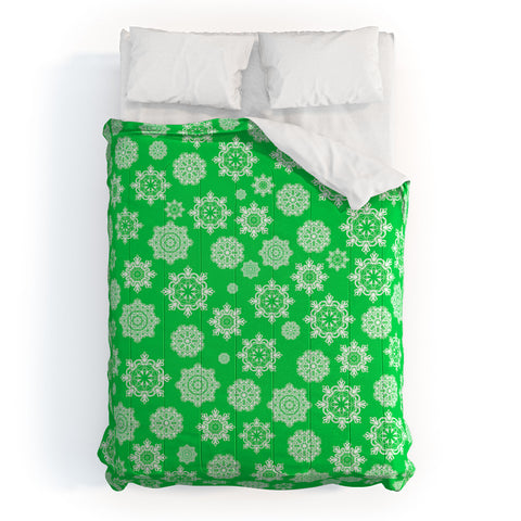 Lisa Argyropoulos Mini Flurries on Jolly Green Comforter