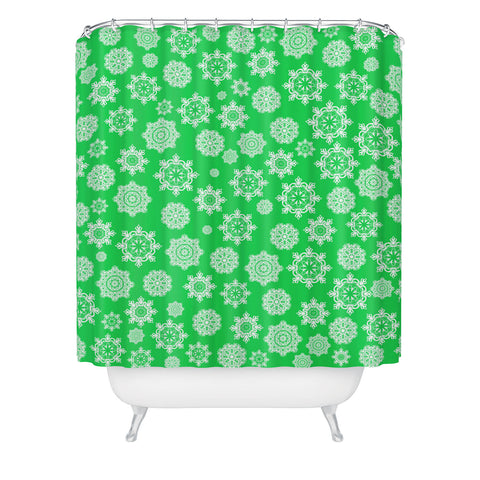 Lisa Argyropoulos Mini Flurries on Jolly Green Shower Curtain