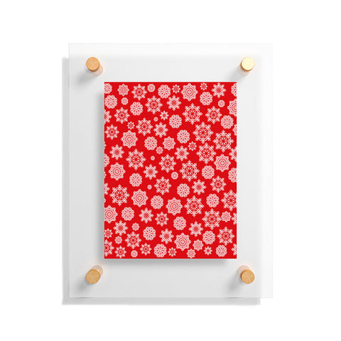 Lisa Argyropoulos Mini Flurries On Red Floating Acrylic Print