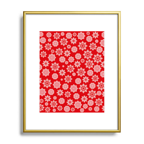 Lisa Argyropoulos Mini Flurries On Red Metal Framed Art Print