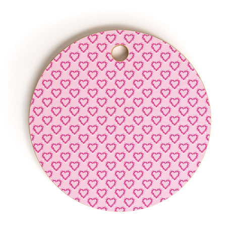 Lisa Argyropoulos Mini Hearts Pink Cutting Board Round