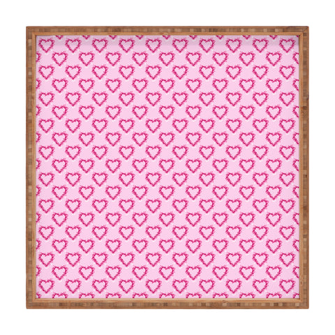 Lisa Argyropoulos Mini Hearts Pink Square Tray