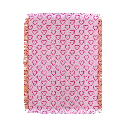 Lisa Argyropoulos Mini Hearts Pink Throw Blanket