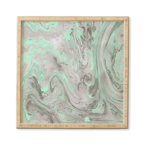 Lisa Argyropoulos Mint and Gray Marble Framed Wall Art
