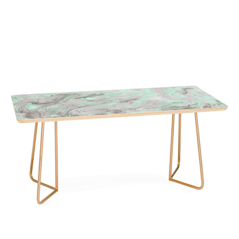 Lisa Argyropoulos Mint and Gray Marble Coffee Table