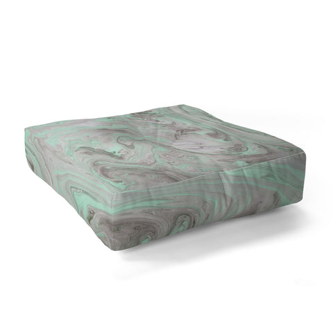 Lisa Argyropoulos Mint and Gray Marble Floor Pillow Square