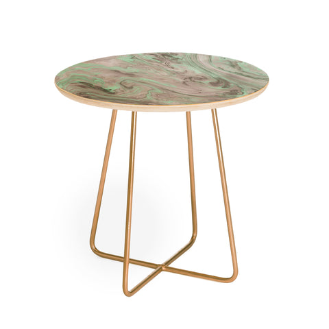 Lisa Argyropoulos Mint and Gray Marble Round Side Table