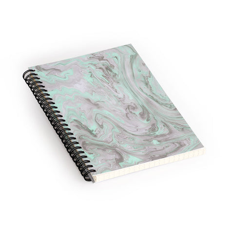 Lisa Argyropoulos Mint and Gray Marble Spiral Notebook