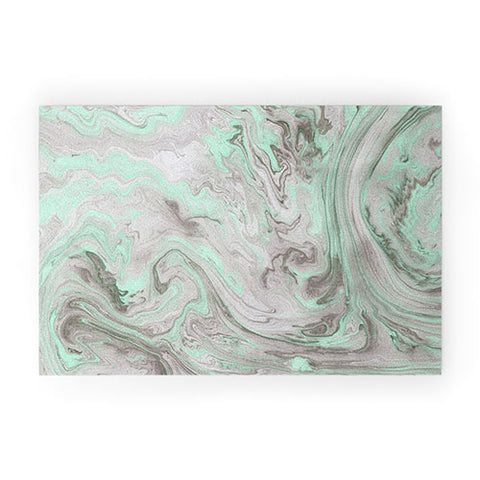 Lisa Argyropoulos Mint and Gray Marble Welcome Mat