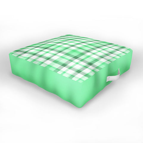 Lisa Argyropoulos Mint Plaid Outdoor Floor Cushion