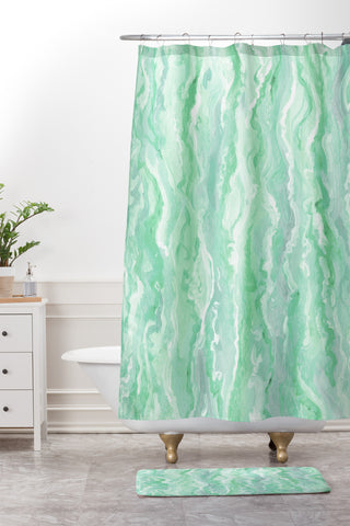 Lisa Argyropoulos Minty Melt Shower Curtain And Mat