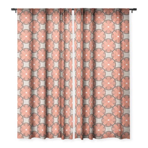 Lisa Argyropoulos Mod Flowers Terra Sheer Window Curtain