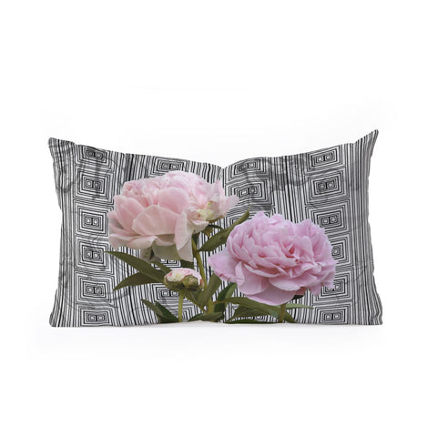 Lisa Argyropoulos Modern Grecco Peonies Oblong Throw Pillow