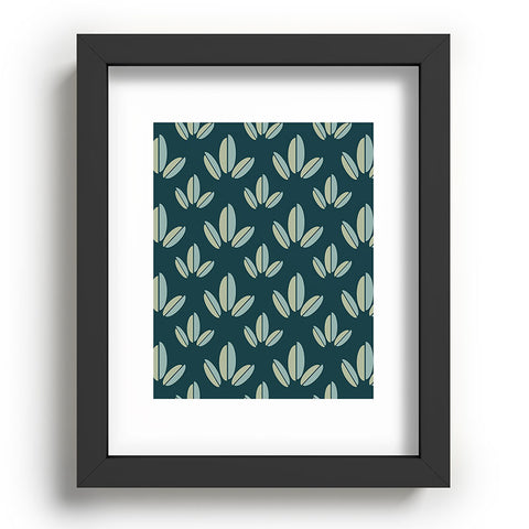 Lisa Argyropoulos Modern Leaves Dk Green Recessed Framing Rectangle