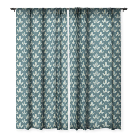 Lisa Argyropoulos Modern Leaves Dk Green Sheer Window Curtain