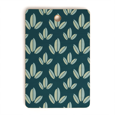 Lisa Argyropoulos Modern Leaves Dk Green Cutting Board Rectangle