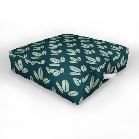Lisa Argyropoulos Modern Leaves Dk Green Outdoor Floor Cushion