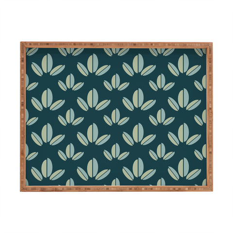 Lisa Argyropoulos Modern Leaves Dk Green Rectangular Tray