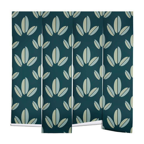 Lisa Argyropoulos Modern Leaves Dk Green Wall Mural