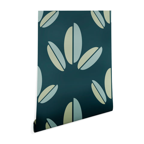 Lisa Argyropoulos Modern Leaves Dk Green Wallpaper