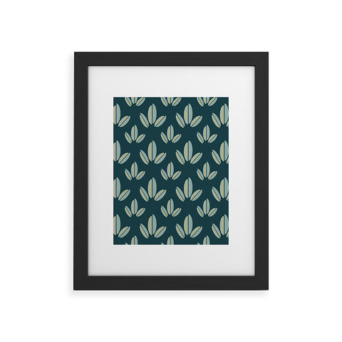 Lisa Argyropoulos Modern Leaves Dk Green Framed Art Print