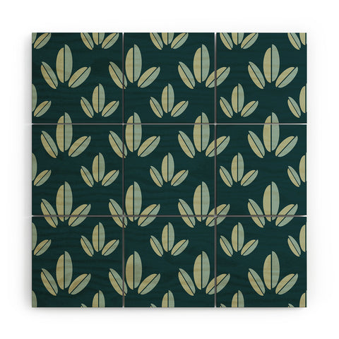 Lisa Argyropoulos Modern Leaves Dk Green Wood Wall Mural