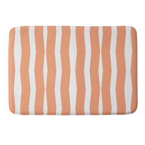 Lisa Argyropoulos Modern Lines Peach Memory Foam Bath Mat