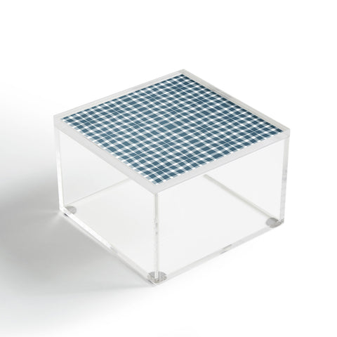Lisa Argyropoulos Modern Plaid Blue Acrylic Box