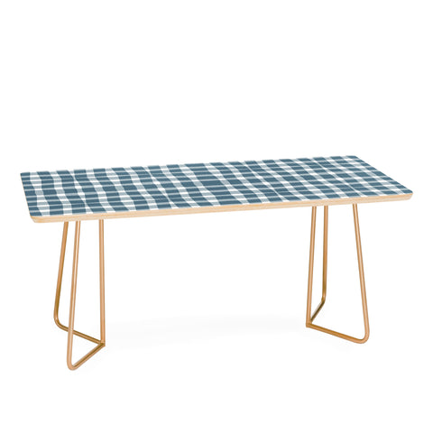 Lisa Argyropoulos Modern Plaid Blue Coffee Table