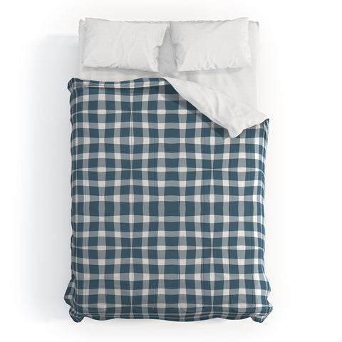 Lisa Argyropoulos Modern Plaid Blue Comforter