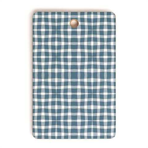 Lisa Argyropoulos Modern Plaid Blue Cutting Board Rectangle