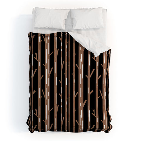 Lisa Argyropoulos Modern Trees Black Comforter