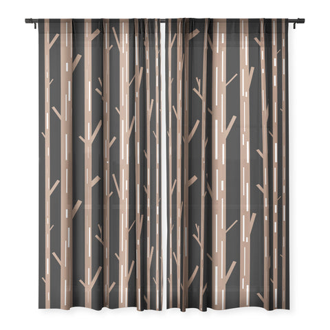 Lisa Argyropoulos Modern Trees Black Sheer Non Repeat