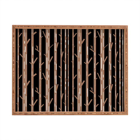 Lisa Argyropoulos Modern Trees Black Rectangular Tray