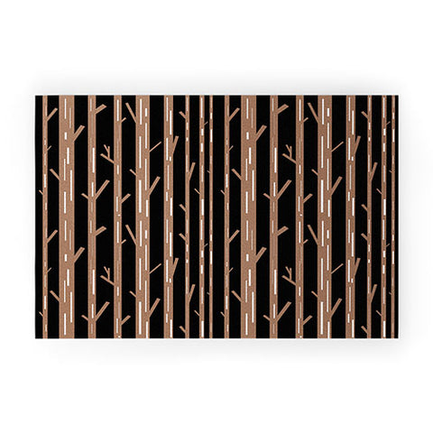 Lisa Argyropoulos Modern Trees Black Welcome Mat
