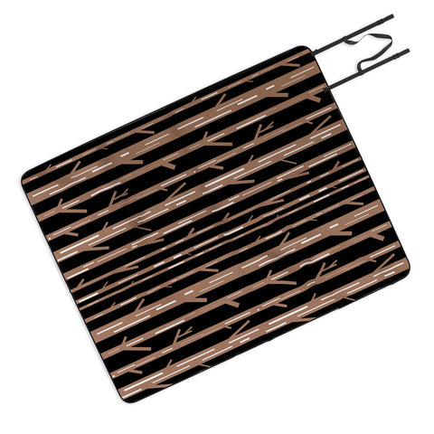 Lisa Argyropoulos Modern Trees Black Picnic Blanket
