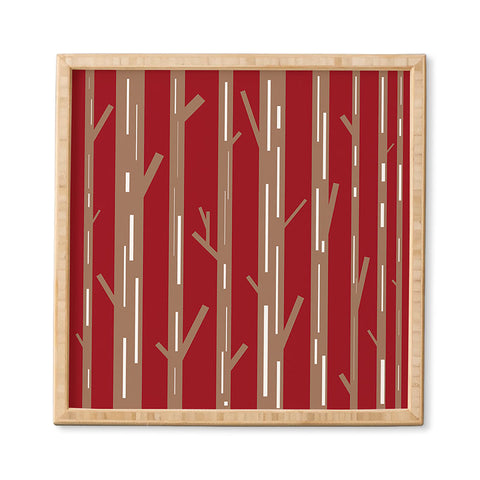 Lisa Argyropoulos Modern Trees Red Framed Wall Art