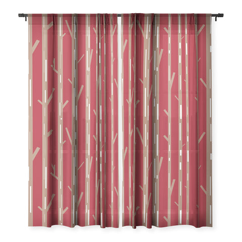 Lisa Argyropoulos Modern Trees Red Sheer Non Repeat