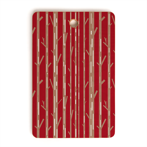 Lisa Argyropoulos Modern Trees Red Cutting Board Rectangle