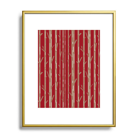 Lisa Argyropoulos Modern Trees Red Metal Framed Art Print