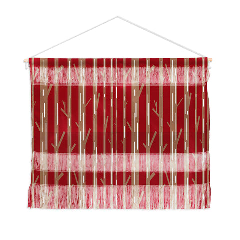 Lisa Argyropoulos Modern Trees Red Wall Hanging Landscape